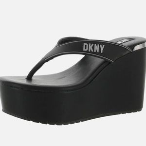 DKNY Trina Thong Sandals Wedge Heels